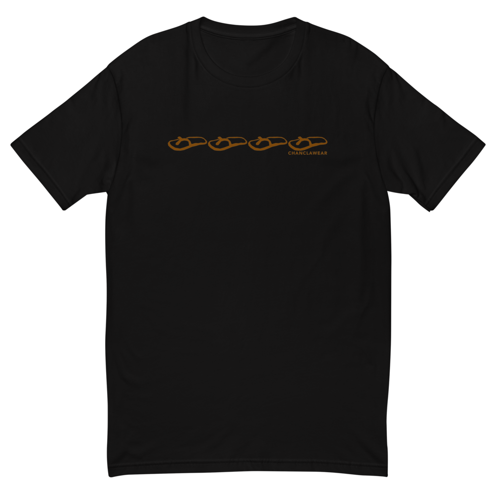 Chanclawear Brown Logo Stripe Mens Tee