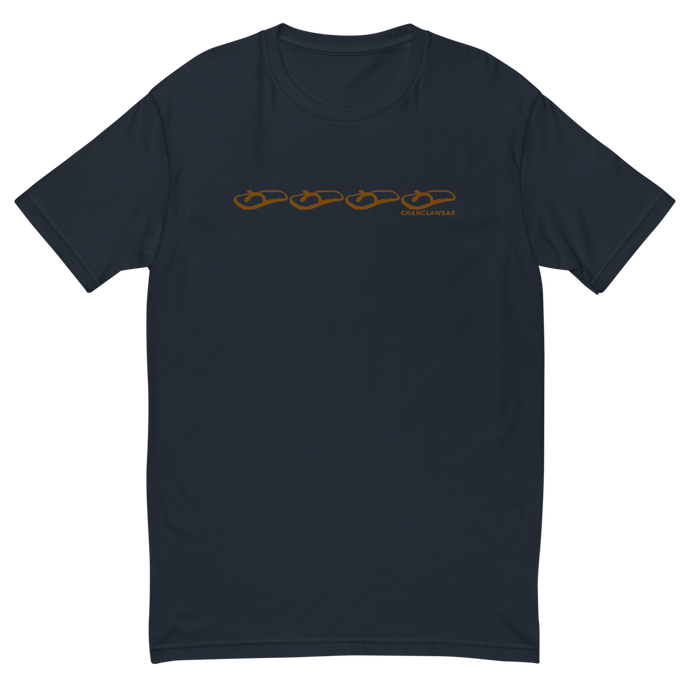 Chanclawear Brown Logo Stripe Mens Tee